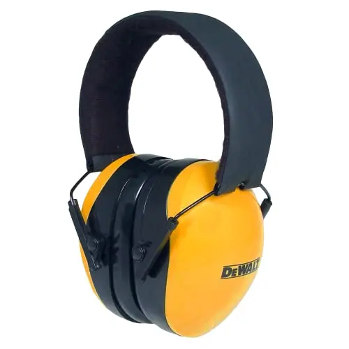 DEWALT yellow and black folding protective earmuff