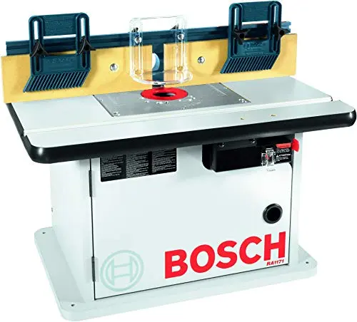 Bosch RA1171 cabinet-style router table with enclosed base