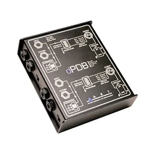 ART dPDB two-channel passive direct box on a table with cables