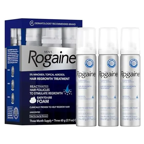 Rogaine Minoxidil Foam for Men hair regrowth treatment can