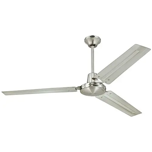 Westinghouse brushed nickel industrial ceiling fan with three steel blades