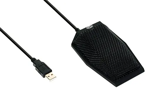 MXL AC-404 black USB boundary microphone on a conference table
