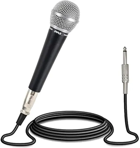 Pyle black dynamic handheld microphone with included XLR cable