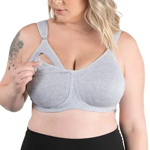 Leading Lady wireless nursing sports bra in heather gray