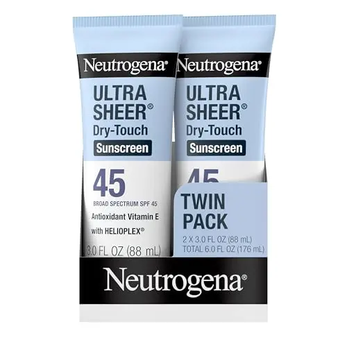 Neutrogena Ultra Sheer Dry-Touch Sunscreen SPF 45 twin pack travel size tubes