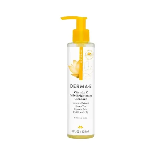 Derma E Vitamin C Daily Brightening Cleanser bottle with pump