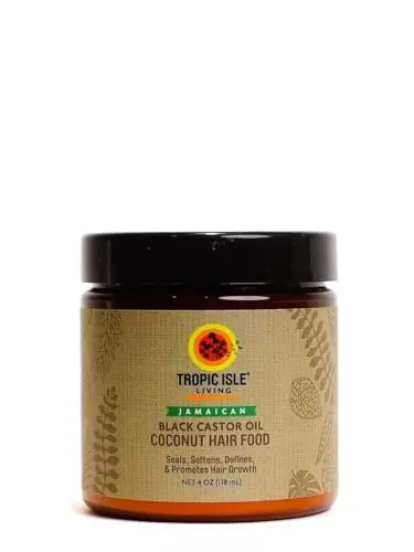 Tropic Isle Living Jamaican Black Castor Oil Coconut Hair Food jar