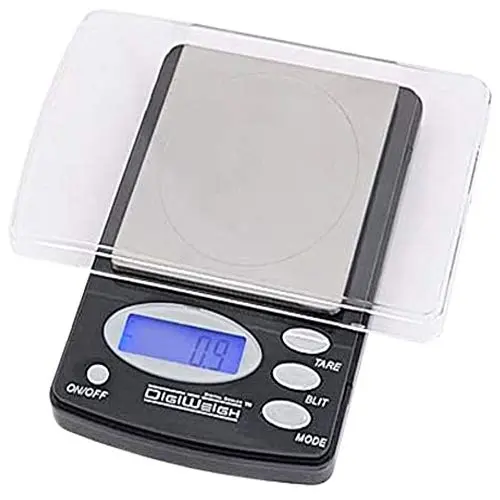 Power Sentry DigiWeigh silver digital scale on a wooden surface