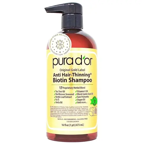 PURA D'OR Gold Label Anti-Thinning Shampoo bottle