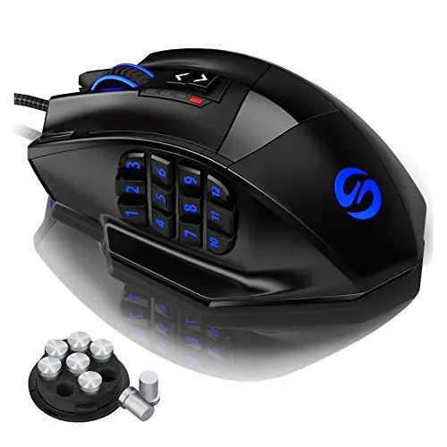 UtechSmart Venus RGB gaming mouse with 12 side macro buttons