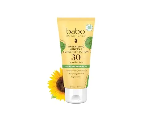 Babo Botanicals Zinc Sunscreen Lotion SPF 30 tube for sensitive skin