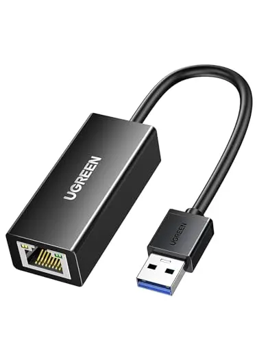 UGREEN black USB 3.0 to RJ45 Gigabit Ethernet network adapter dongle.
