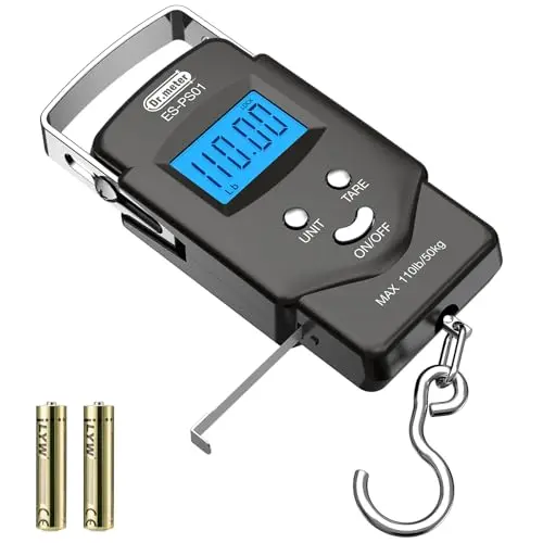 Dr.meter black digital fishing and luggage scale with backlit display