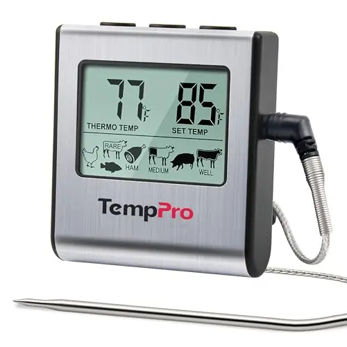 TempPro TP16 Digital Cooking Thermometer with single probe and timer