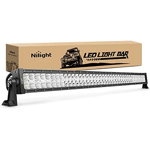 Long, straight 42-inch Nilight LED light bar with a spot and flood combo beam.