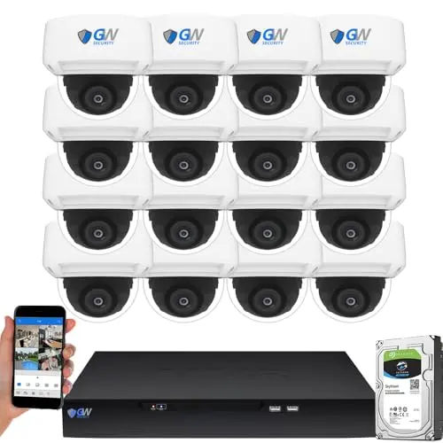 GW Security 16-channel NVR system with motorized zoom dome cameras