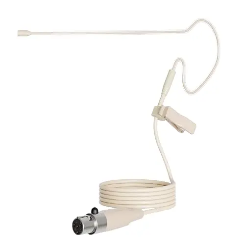 J K Pro beige single earhook headset microphone