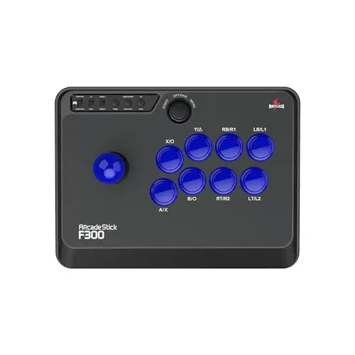 MAYFLASH F300 Arcade Fight Stick with black and blue design