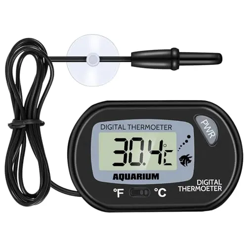 Zacro Petbank digital aquarium thermometer with LCD screen and submersible probe