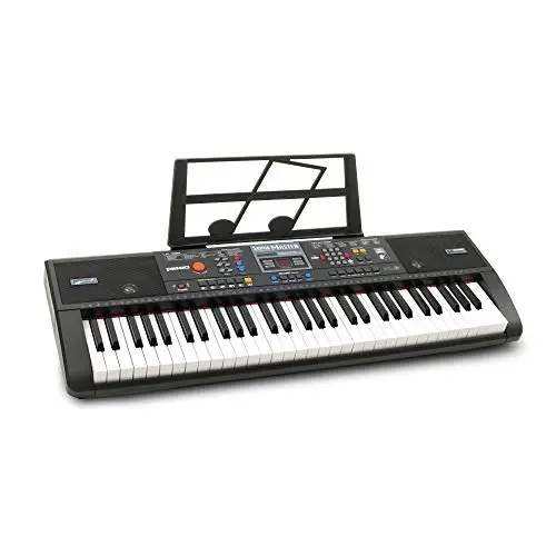 Plixio 61-key digital piano keyboard with music stand