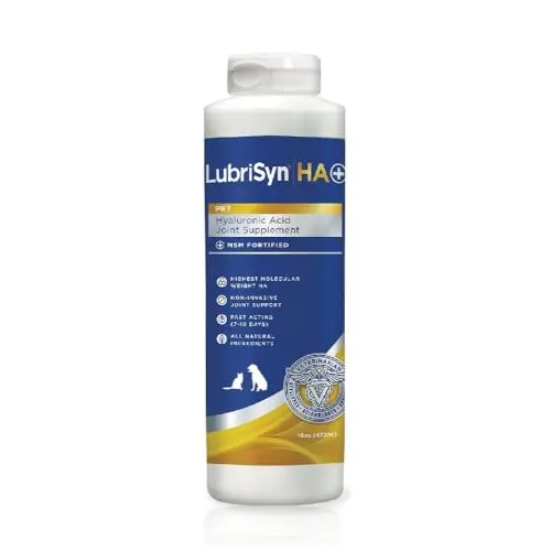 LubriSynHA with MSM liquid joint supplement bottle for dogs and cats