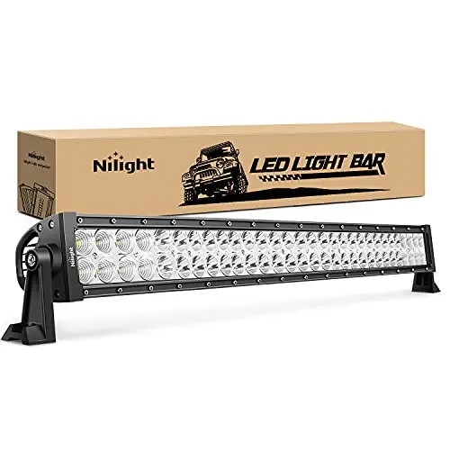 Nilight 32-inch LED light bar mounted on a truck roof rack.