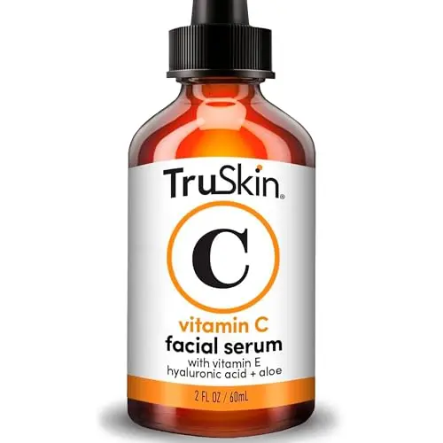TruSkin Vitamin C Serum in amber glass bottle with dropper