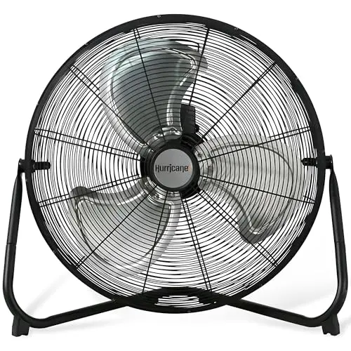 Hurricane Pro 20-inch heavy-duty black metal floor fan