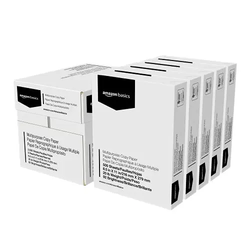 Amazon Basics 5-ream case of white copy paper