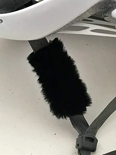 Cat-Ears Classic black wind noise reducer straps attached to a bicycle helmet.