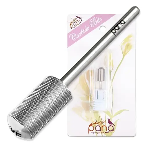 PANA large barrel silver carbide nail drill bit with a smooth round top