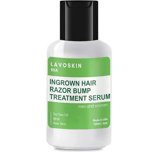 LAVO Tea Tree Gel bottle with salicylic acid for treating ingrown hairs and razor bumps