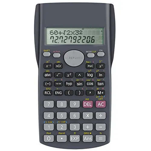Helect 2-Line Engineering Scientific Calculator with sliding protective case