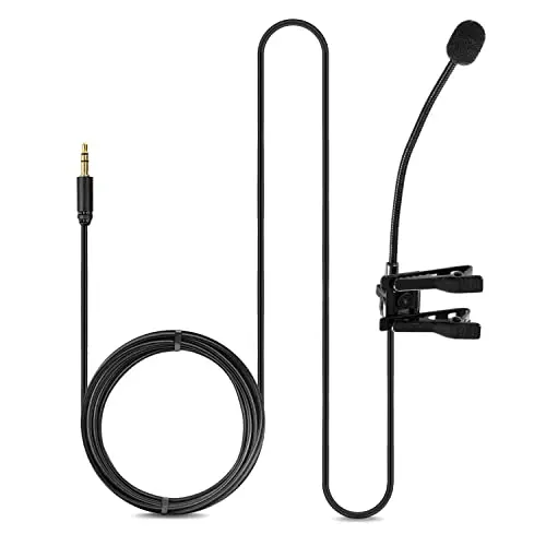Movo ACM400 flexible gooseneck lavalier microphone with clip