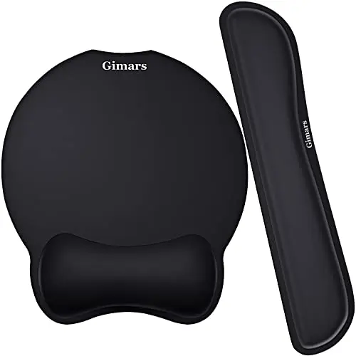Gimars black combo wrist rest and large mouse pad for desk