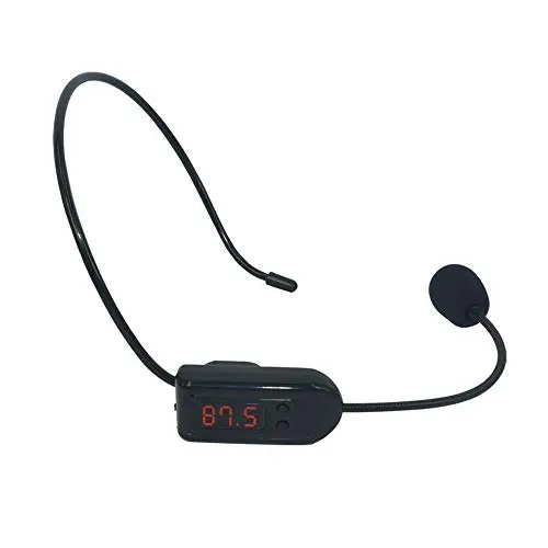 TiKeDa black FM condenser headset microphone with a single ear-loop.