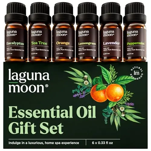 Lagunamoon 6-piece Essential Oils Aromatherapy Set in gift box