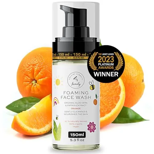 The Natural and Organic Family Kids Foaming Face Wash bottle