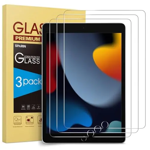 SPARIN 3-Pack Tempered Glass Screen Protector for iPad 10.2 inch