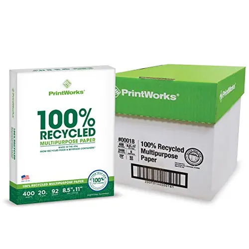 PrintWorks 100% recycled white printer paper 6-pack