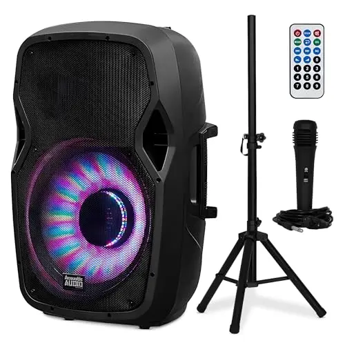 PRORECK Dance 12 portable powered PA speaker with LCD screen and stand mount