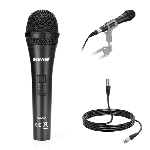 NEEWER NW-040 black handheld dynamic microphone with XLR cable