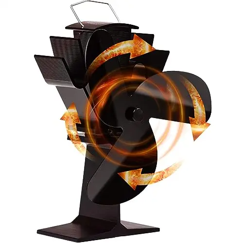 Tomersun 3-blade compact wood stove fan