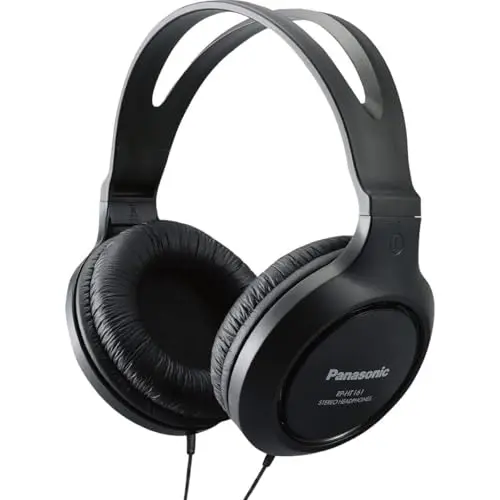Panasonic classic over-ear wired headphones with plush padded earcups.