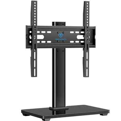 PERLESMITH fixed height TV stand with black base