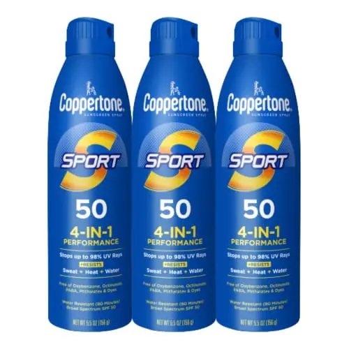 Coppertone Sport Sunscreen Spray SPF 50 three-pack