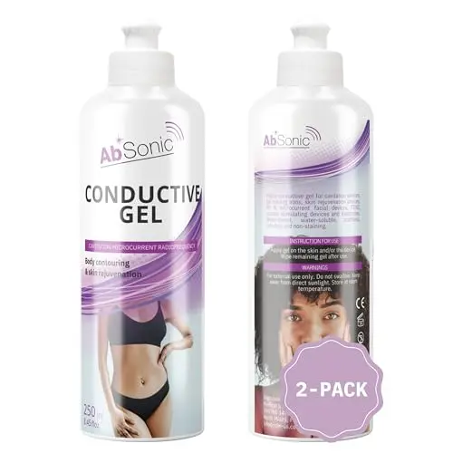 Absonic conductive gel twin pack bottles for facial and body devices