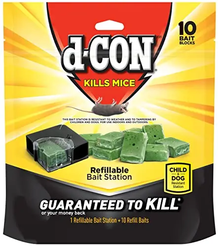 D-Con refillable corner fit mouse poison bait station refills, 10 count