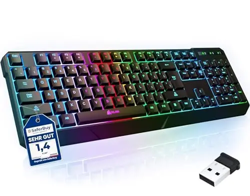 KLIM Chroma wireless membrane keyboard with RGB lighting and spill-resistant design