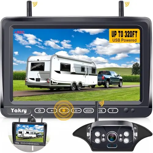 Yakry Y27-N wireless RV backup camera with 7-inch touch monitor